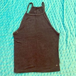 American Eagle Womens Tank Top Distressed Black XS